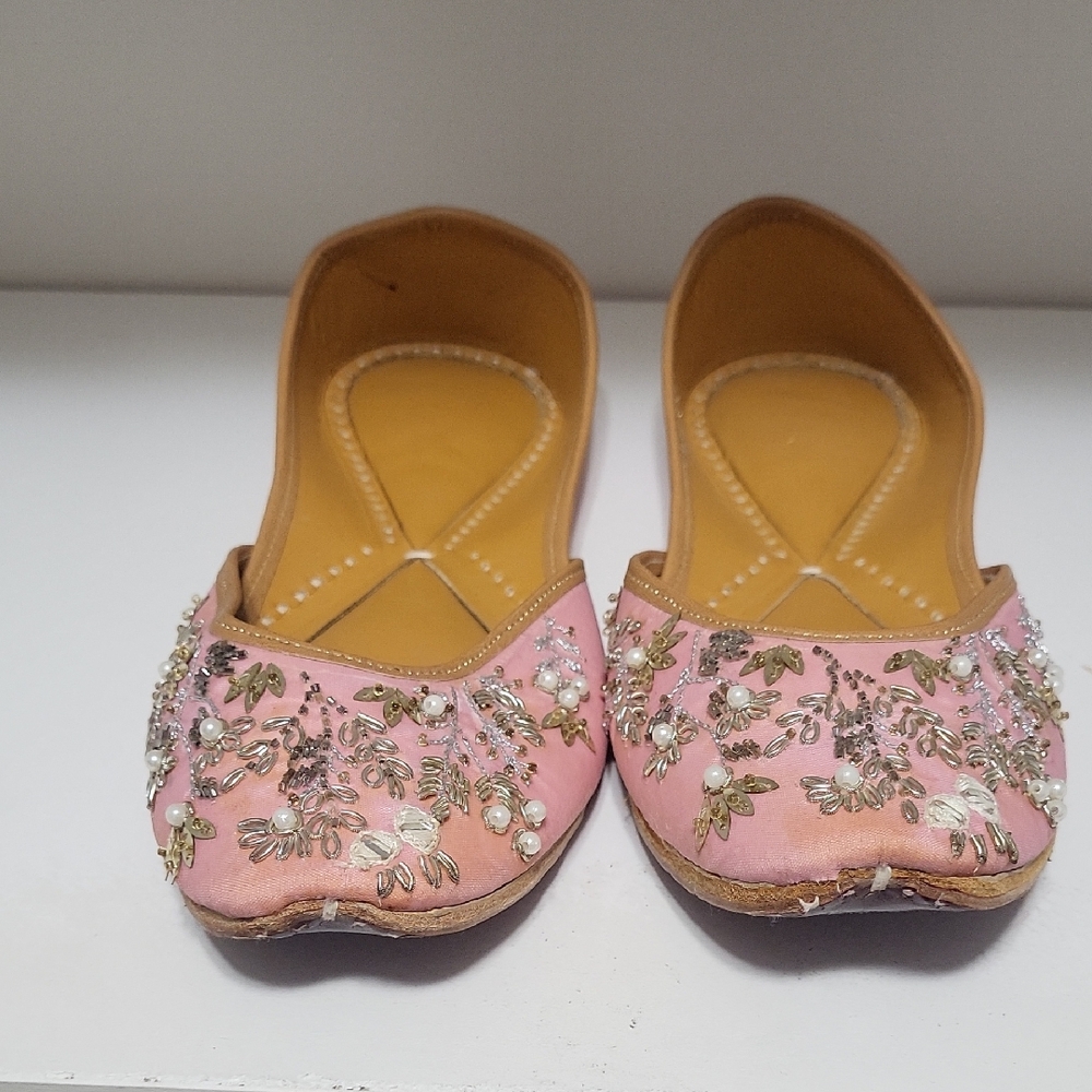 Embellished Pink Jutti Shoes